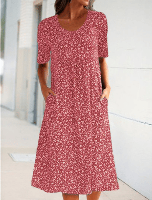 🎁2024 Hot New Year Sale🎁 Vestido casual de mujer con escote en punta (8 colores con bolsillos)-TAB