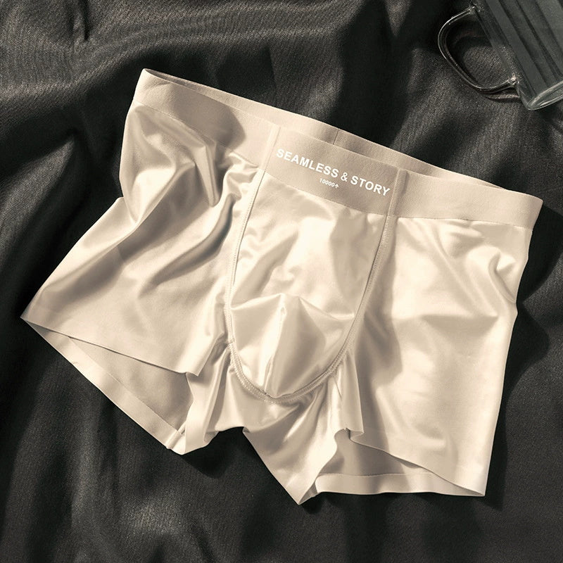 (3 τεμ.) Elegant Ice Silk Ανδρικά Εσώρουχα από την Mulberry Silk Αντιμικροβιακά Ανδρικά Μποξεράκια-LT