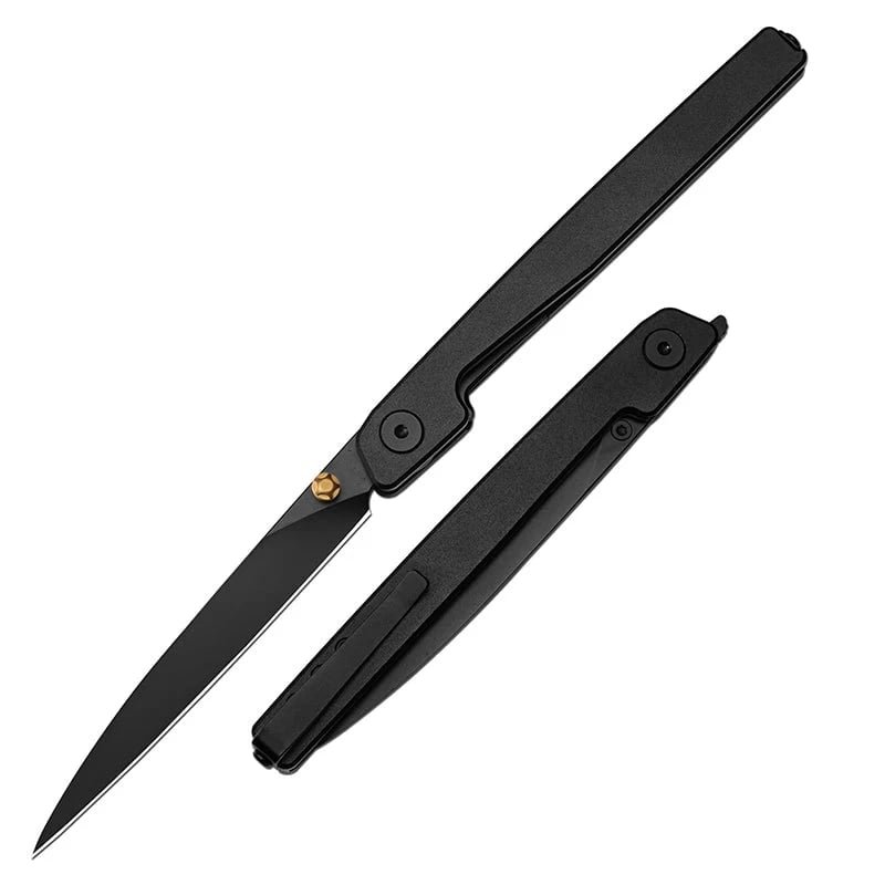 🔥Utolsó napi akció 50% kedvezménnyel🎉Lanky Liner Lock elülső flipper kés fekete alumínium nyéllel