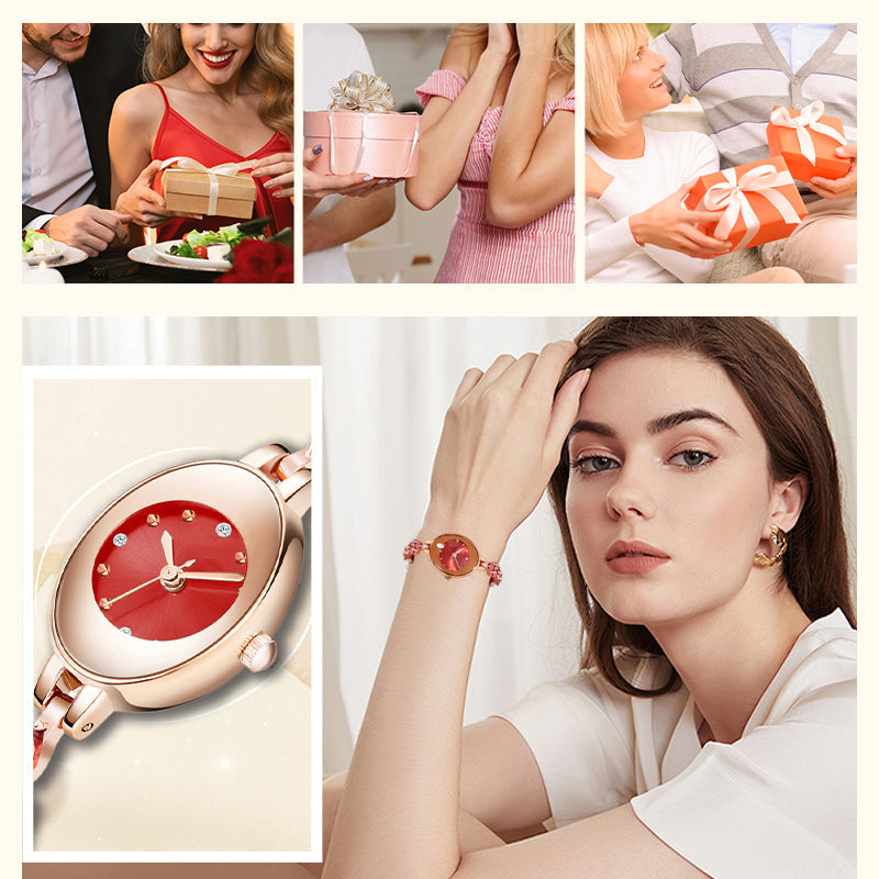 Kolorowy zegarek z cyrkonią dla kobiet