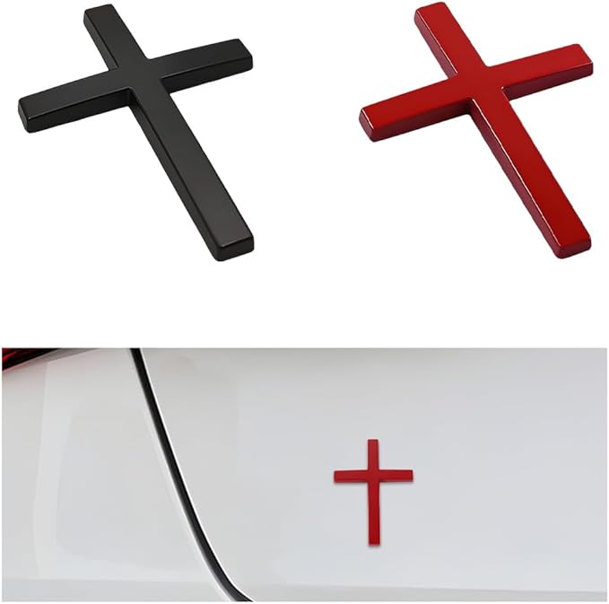 3D metalinio kryžiaus automobilio lipdukas-LT