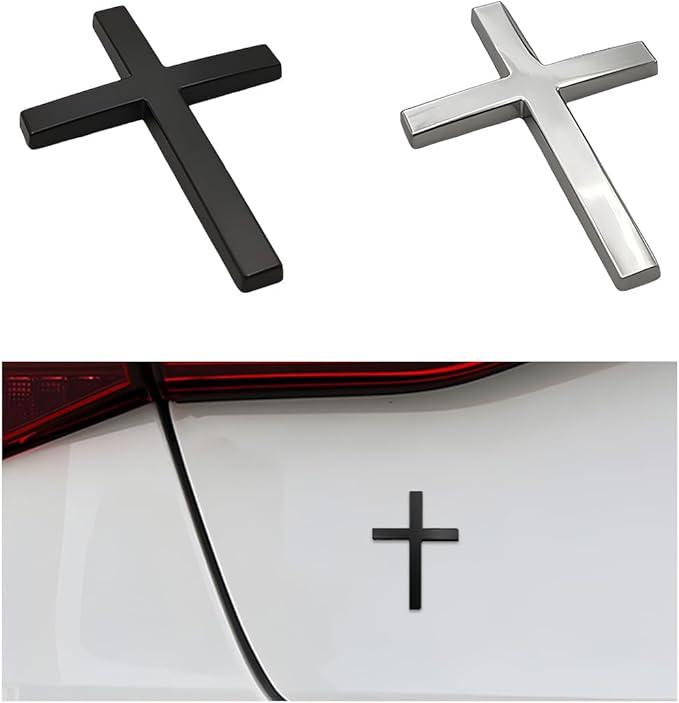 3D metalinio kryžiaus automobilio lipdukas-LT