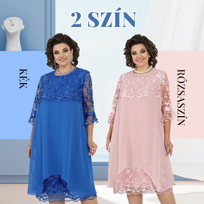 Damska luźna koronkowa sukienka midi