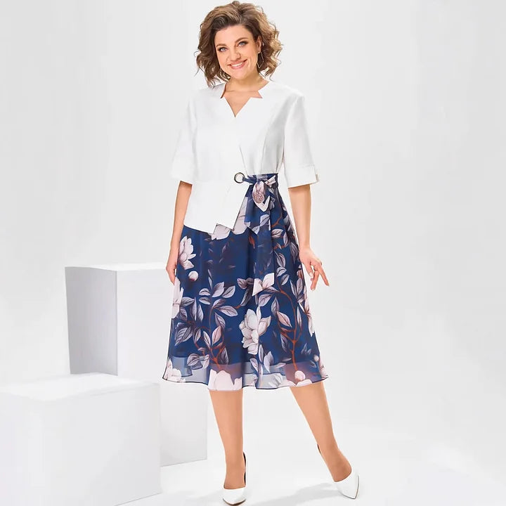 🌸[S-5XL]Wysokiej jakości sukienka z bawełny i jedwabiu