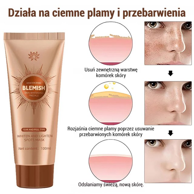 【Głęboko oczyszczająca, niepodrażniająca】Maseczka peel-off wybielająca odpowiednia dla skóry wrażliw