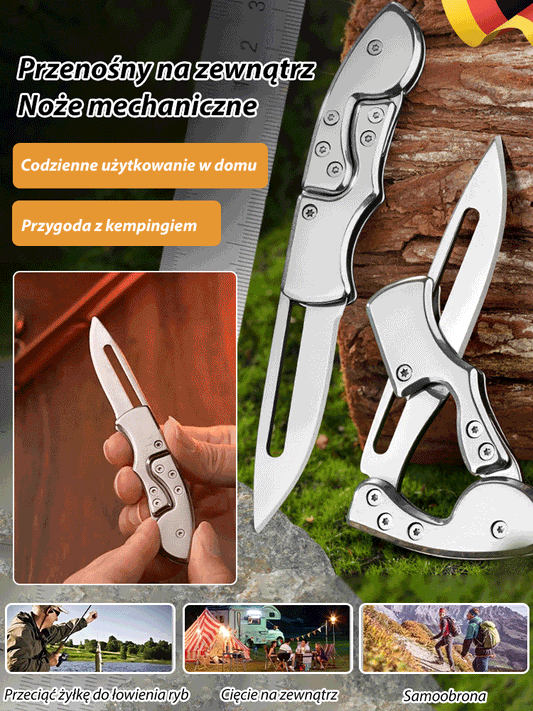 Outdoor mini metalowy nóż składany mechaniczny wykonany w całości ze stali