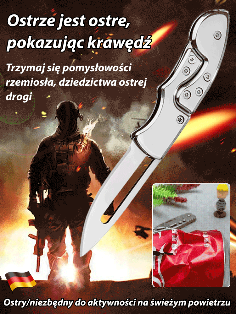 Outdoor mini metalowy nóż składany mechaniczny wykonany w całości ze stali