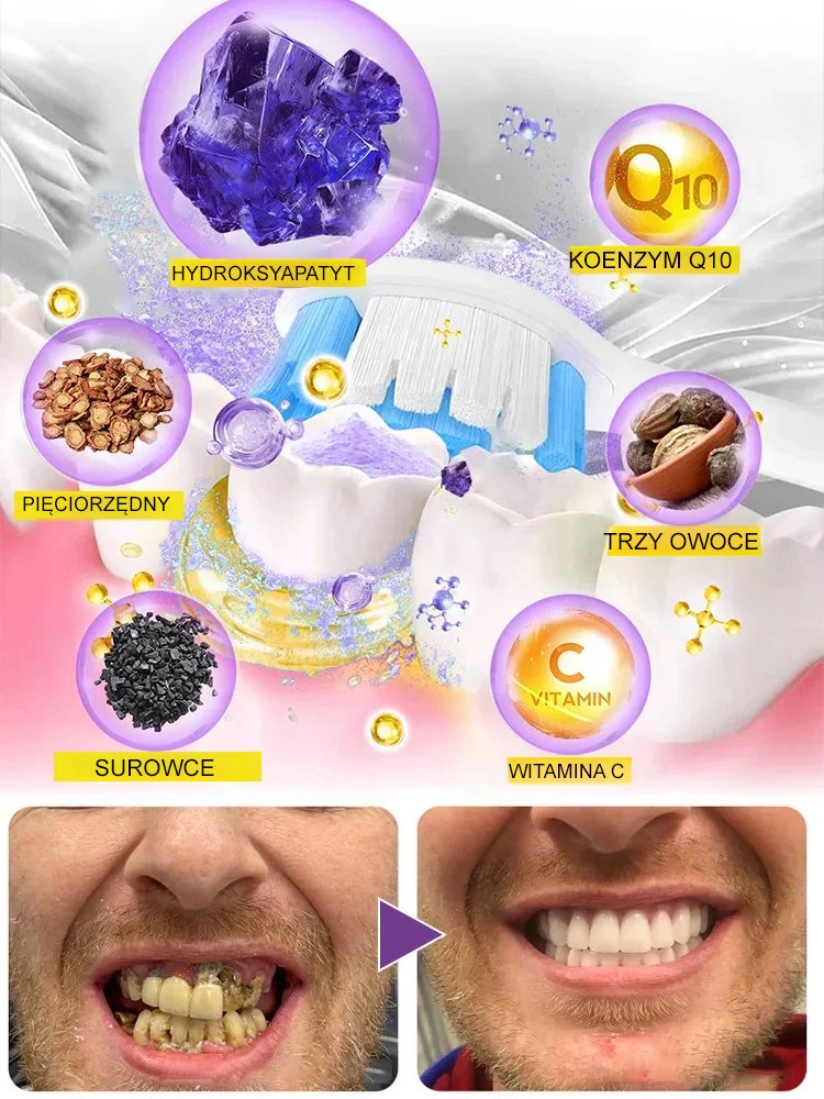 【Problemy z zębami znikają po jednym szczotkowaniu】Pasta do zębów z hydroksyapatytem