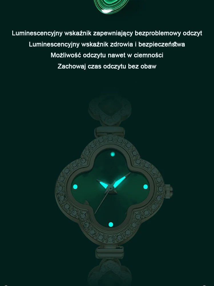 Szmaragdowa bransoletka z koniczyną dla kobiety