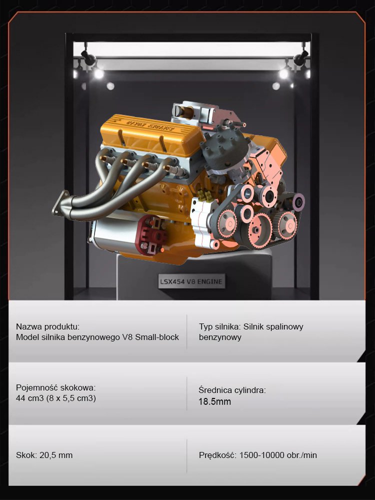 Nowy model silnika: ozdoba silnika V8.