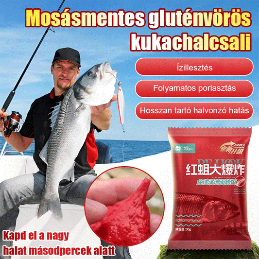 Minden halhoz alkalmas a piros kukac lustahorgász csali.