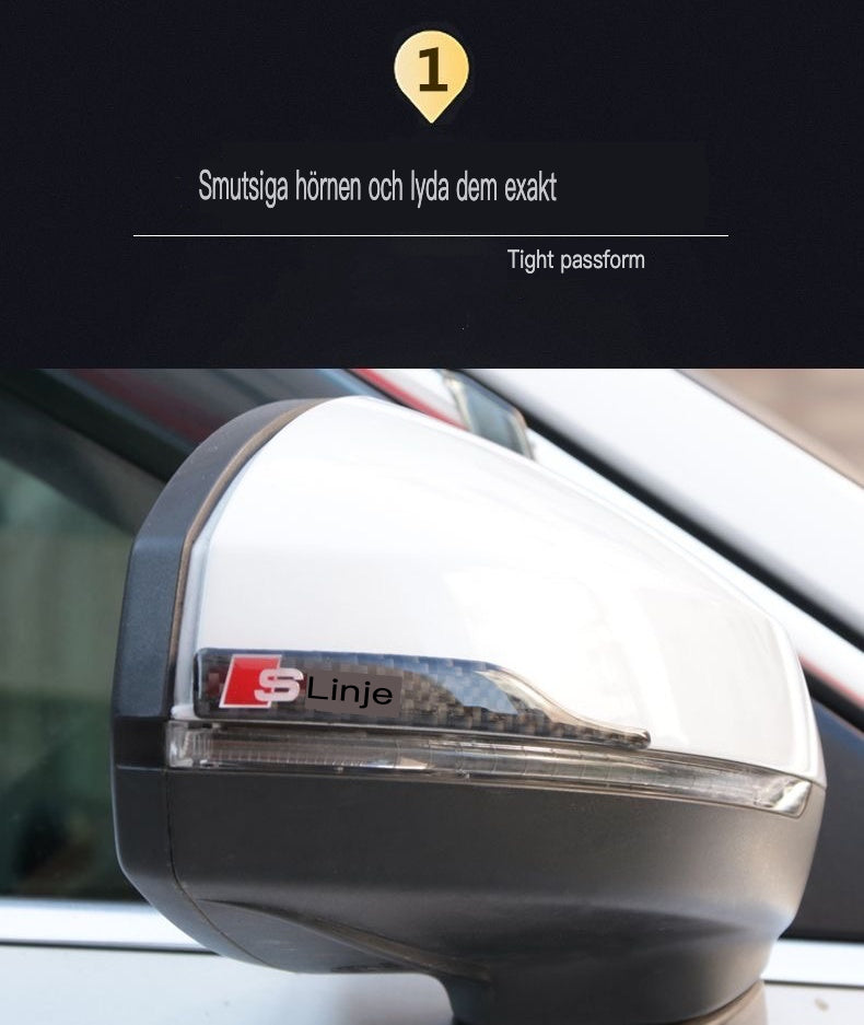 Naklejka na lusterko z włókna węglowego z ochroną przed uderzeniami i logo