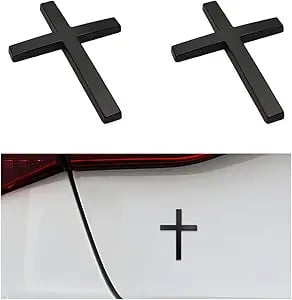 3D metalinio kryžiaus automobilio lipdukas-LT