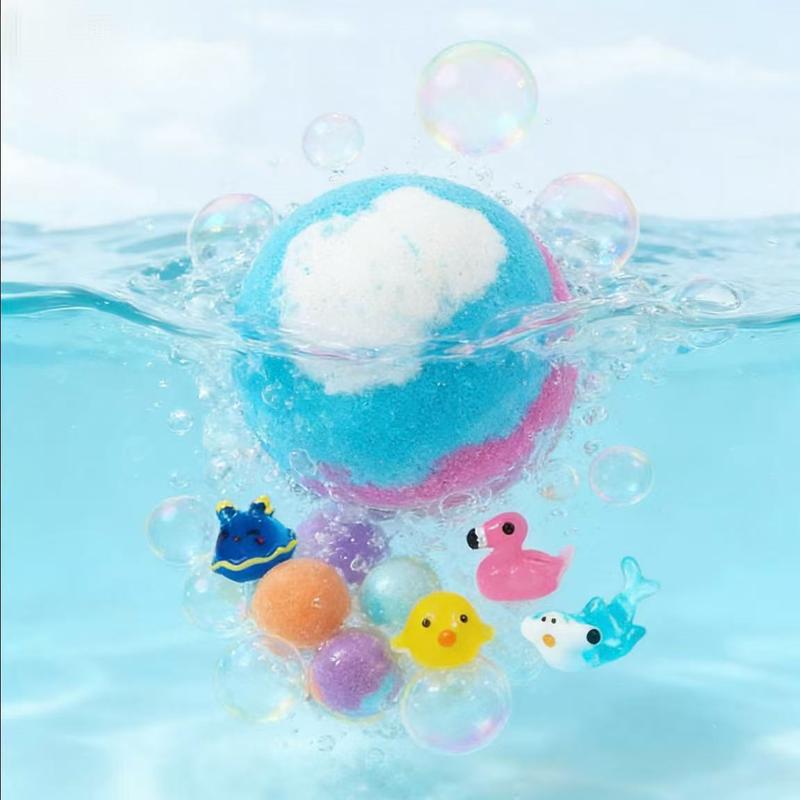 🔥🛁 Natūralios vonios bombos vaikams su dideliais burbulais ir staigmena viduje 🥚✨12 vnt. [1 pakuotė]-LT