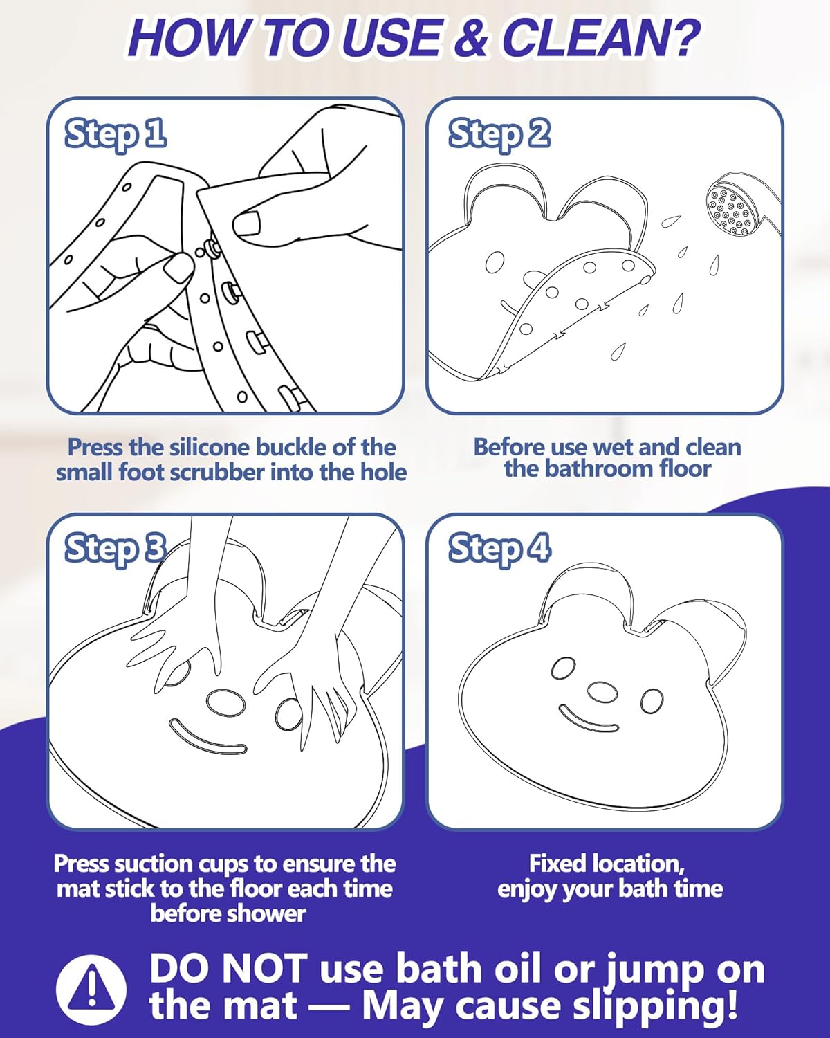 Bardzo duża mata do szorowania stóp pod prysznicem