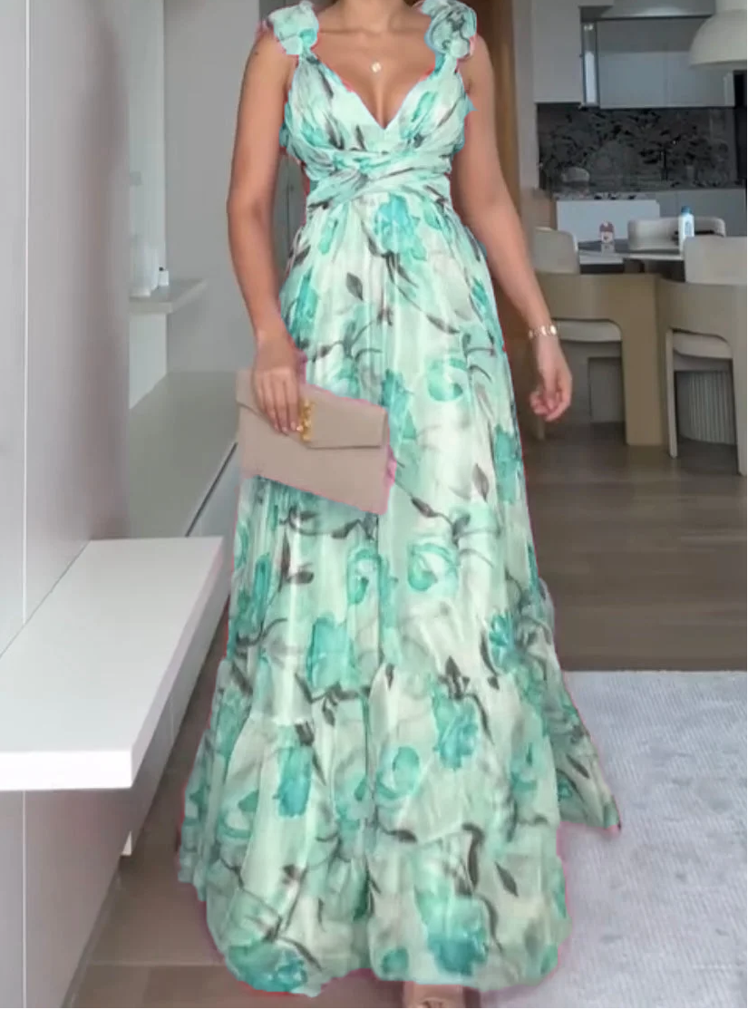 🍓Seksowna i elegancka plisowana sukienka z nadrukiem