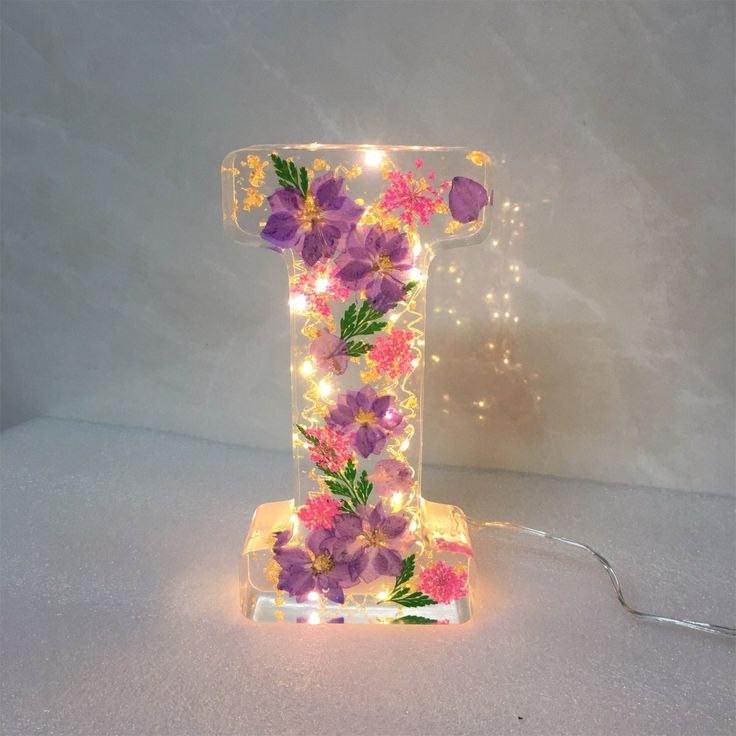 🌸Rankų darbo gėlių dervos naktinė lemputė-LT