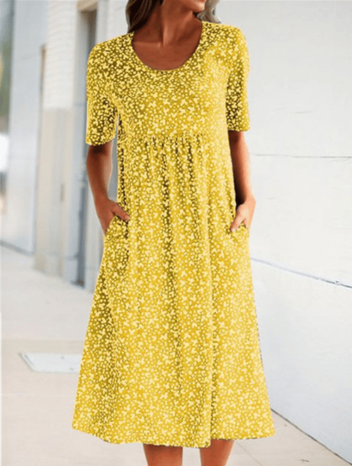 🎁2024 Hot New Year Sale🎁 Vestido casual de mujer con escote en punta (8 colores con bolsillos)-TAB
