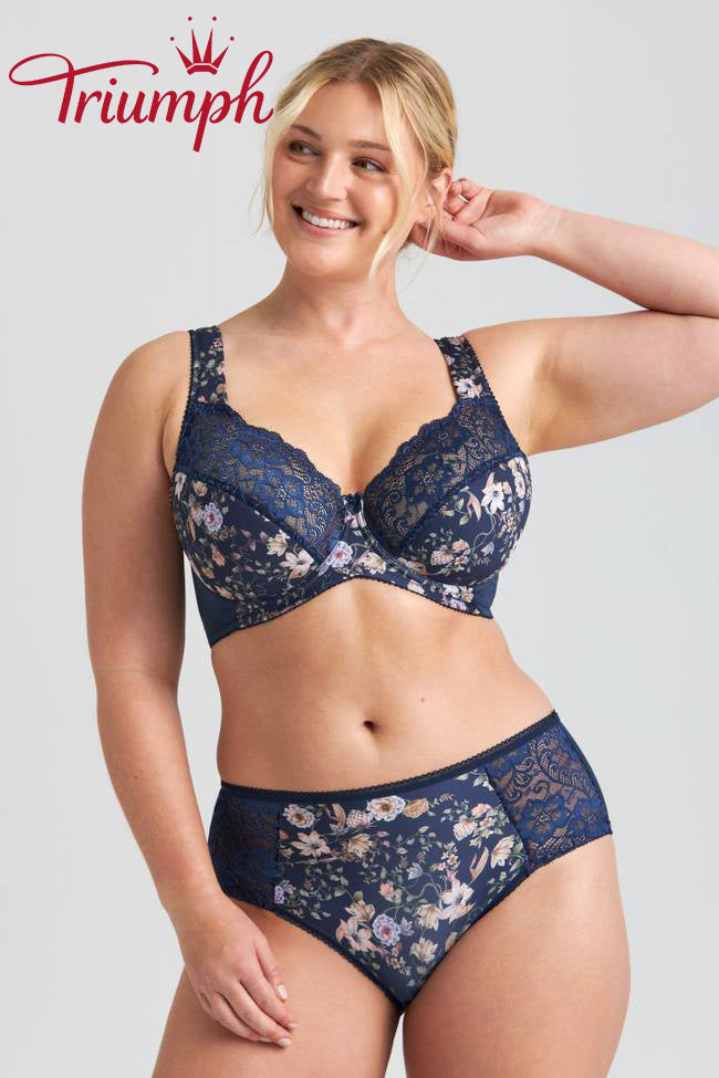 Biustonosz Triumph® 3-częściowy💖 z koronki z kwiatowym haftem
