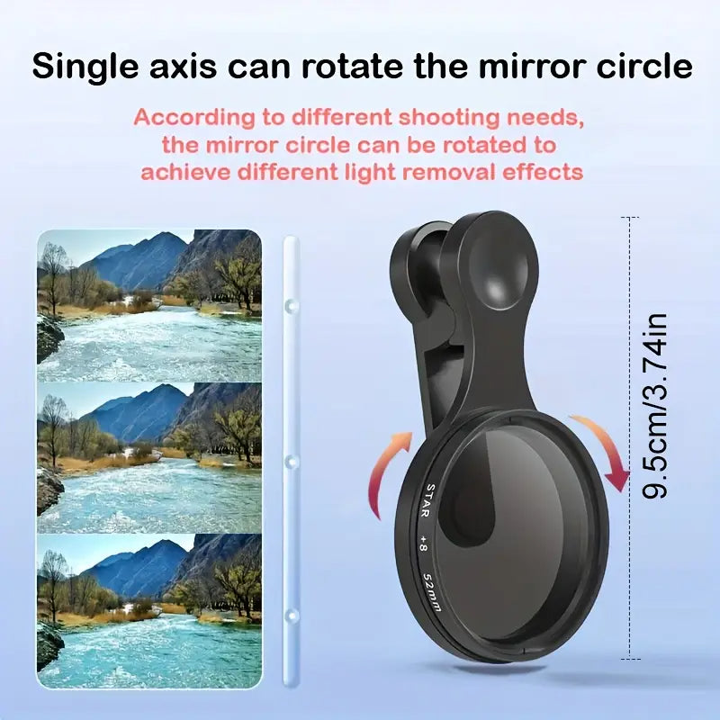 Heysliy 52mm CPL filtras telefonui su segtuku-LT