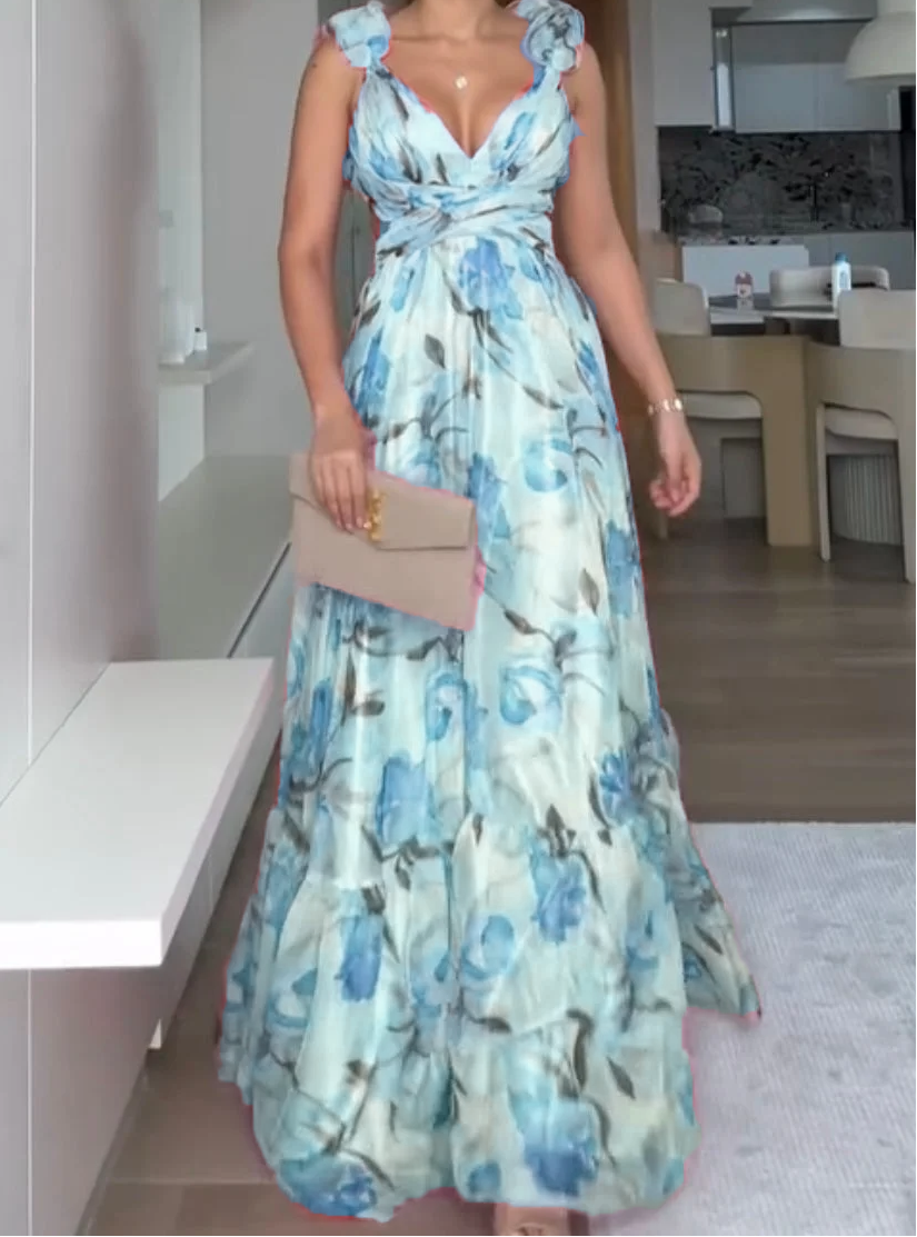 🍓Seksowna i elegancka plisowana sukienka z nadrukiem