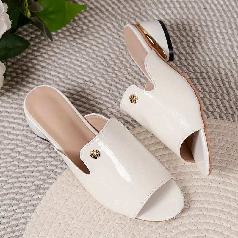 😍Zadnji dan s 50% popustom😍 - Modni ženski ortopedski usnjeni sandali z odprtimi prsti in debelimi petami-SI