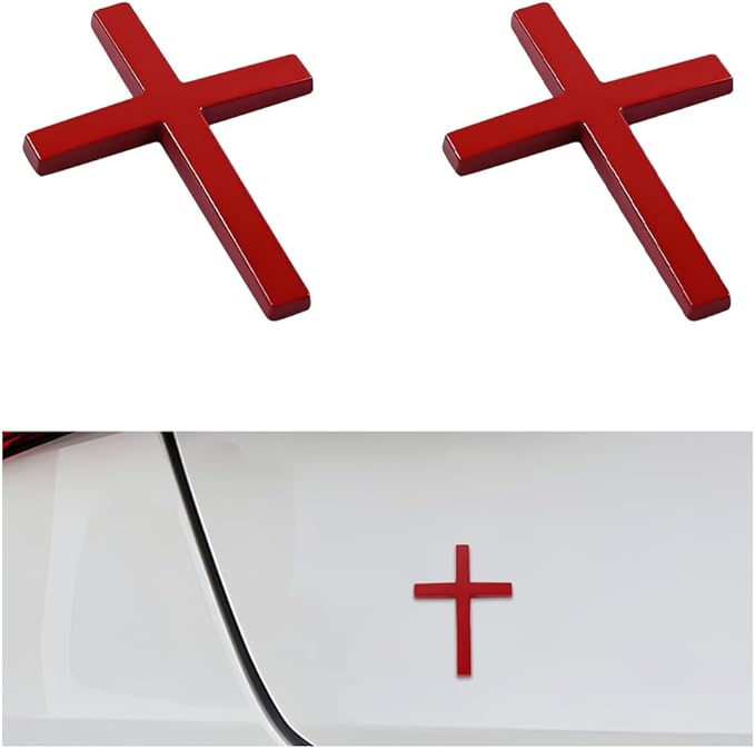 3D metalinio kryžiaus automobilio lipdukas-LT