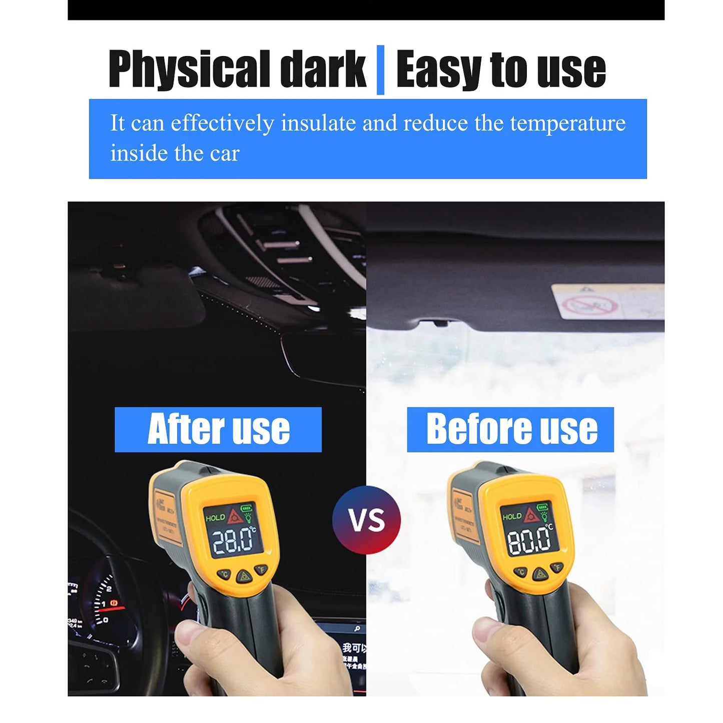 Osłona przeciwsłoneczna do samochodu, osłona termiczna przedniej szyby