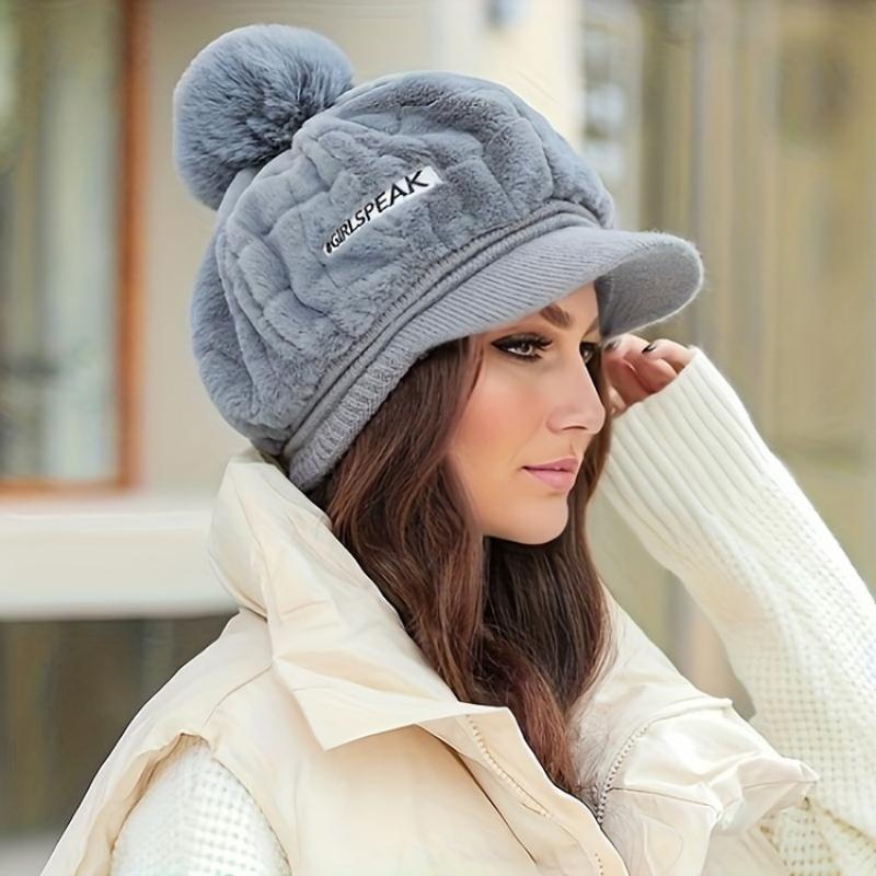🎁Geriausia dovana jai 🎁👒 - moteriška žieminė kepurė trumpu snapeliu🥰-LT