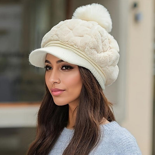🎁Geriausia dovana jai 🎁👒 - moteriška žieminė kepurė trumpu snapeliu🥰-LT