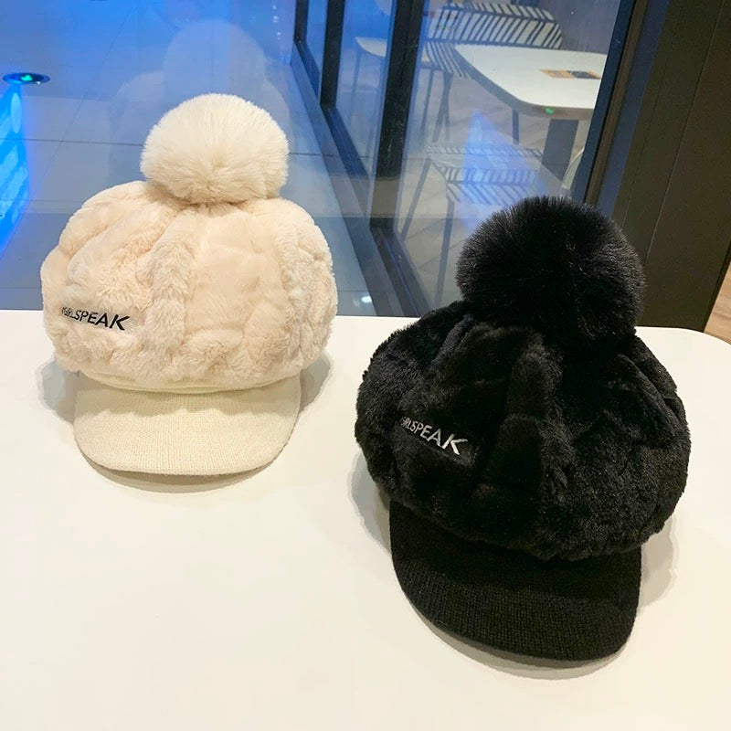 🎁Geriausia dovana jai 🎁👒 - moteriška žieminė kepurė trumpu snapeliu🥰-LT
