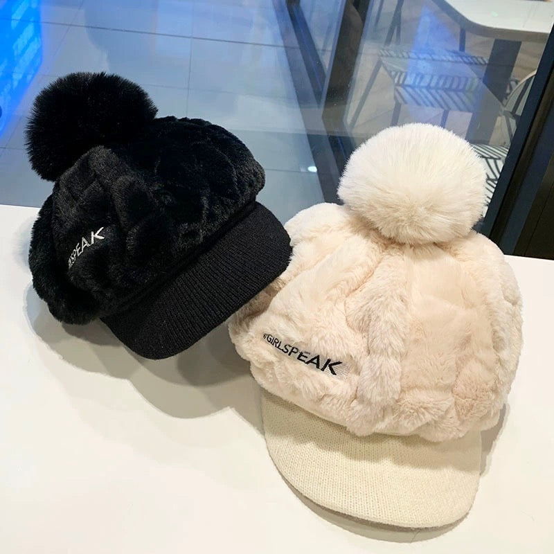 🎁Geriausia dovana jai 🎁👒 - moteriška žieminė kepurė trumpu snapeliu🥰-LT