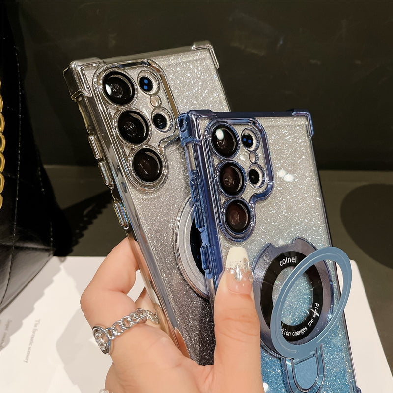 Magnetyczne gradientowe etui na telefony komórkowe z brokatem magnetycznym do Samsung S22/23/24