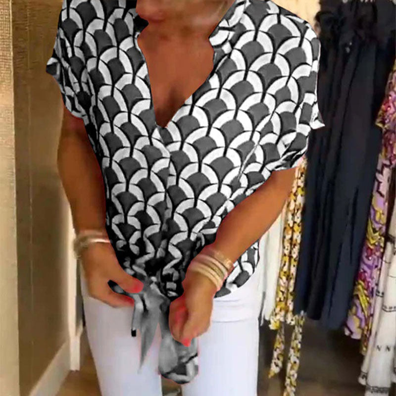 💖Casualowy top z krótkim rękawem i dekoltem V