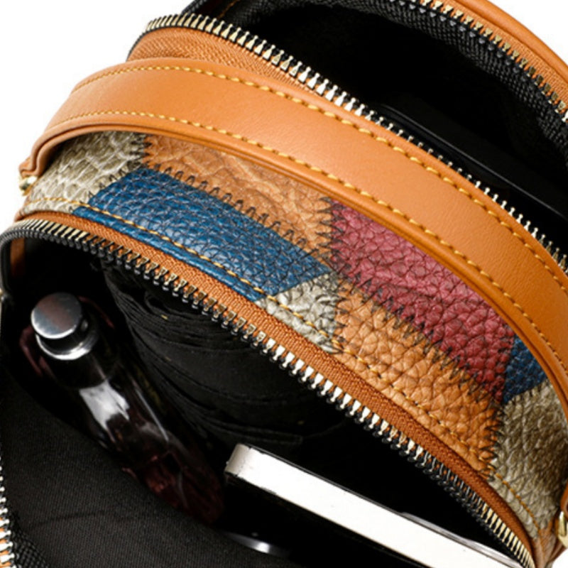 Damska torba crossbody w geometryczny wzór w stylu vintage