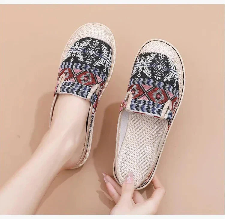 Oddychające lniane kapcie z owiniętą głową