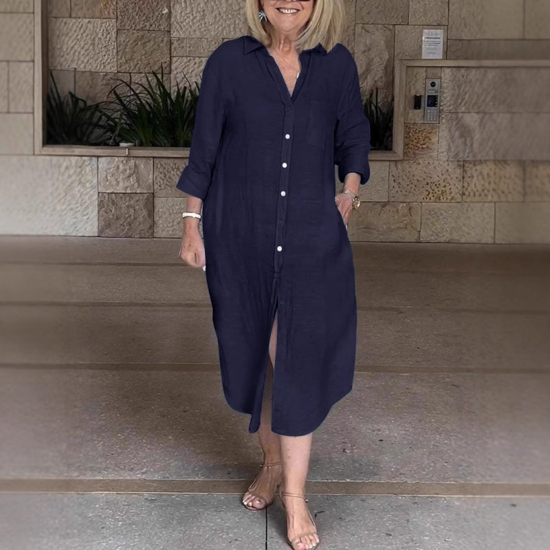 🔥Luźna bawełniano-lniana sukienka dla kobiet