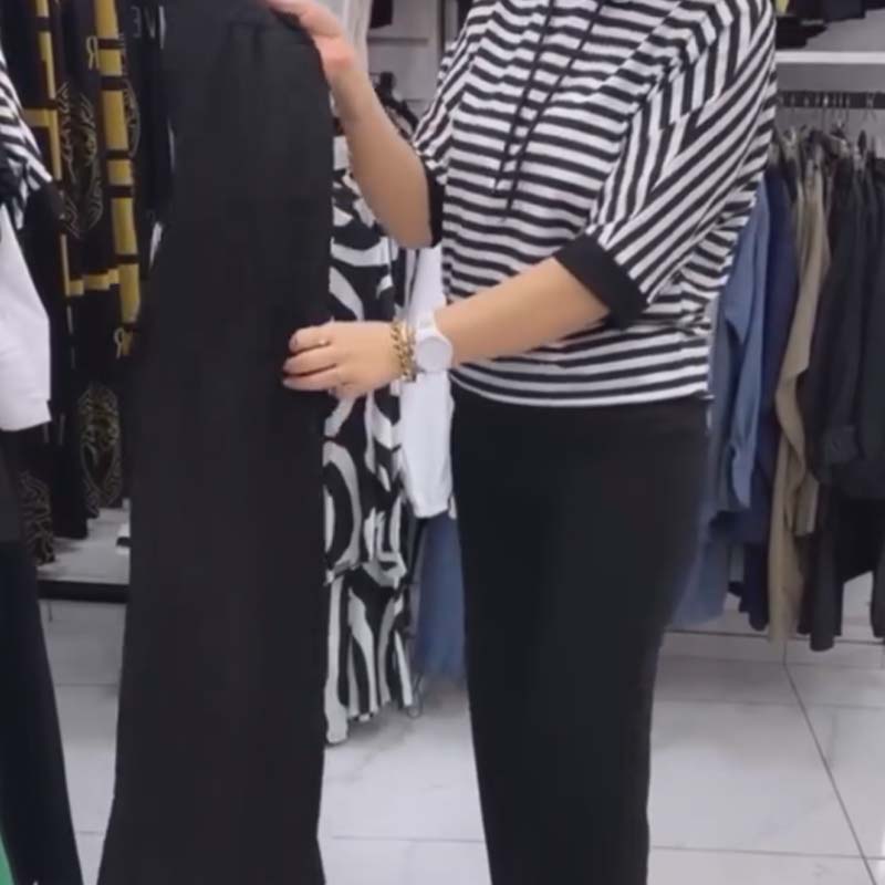 ✨Komplet damski: top w paski i spodnie w jednolitym kolorze