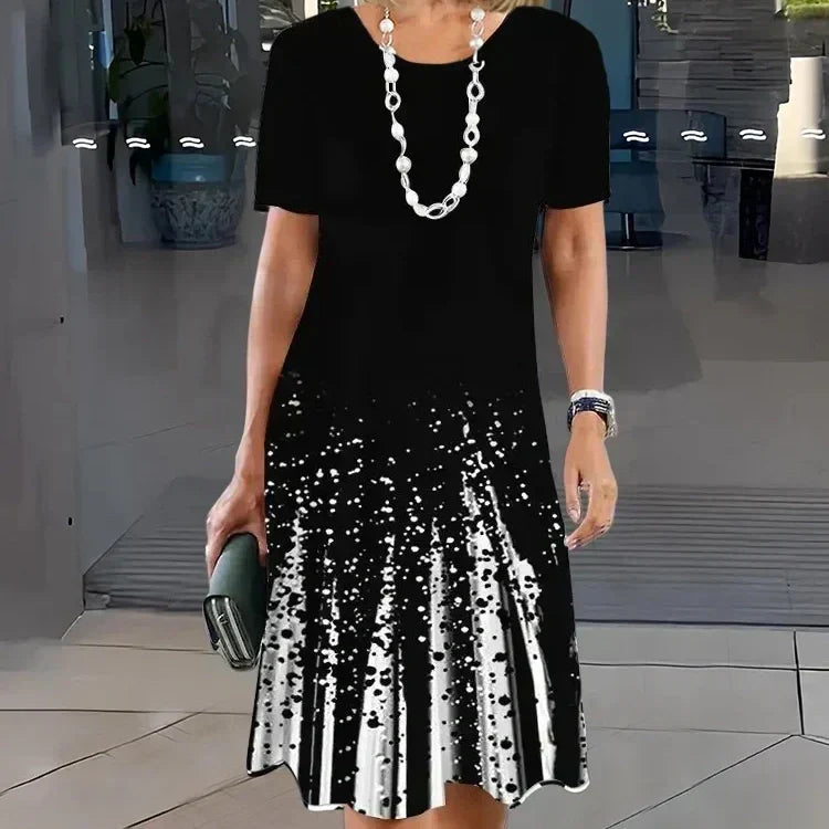 Sukienka plisowana damska w bloki kolorystyczne