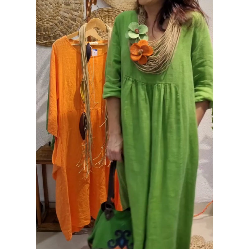 💖Limitowana wyprzedaż 20% ZNIŻKI💖Damska casualowa sukienka lniana z długim rękawem w stylu boho