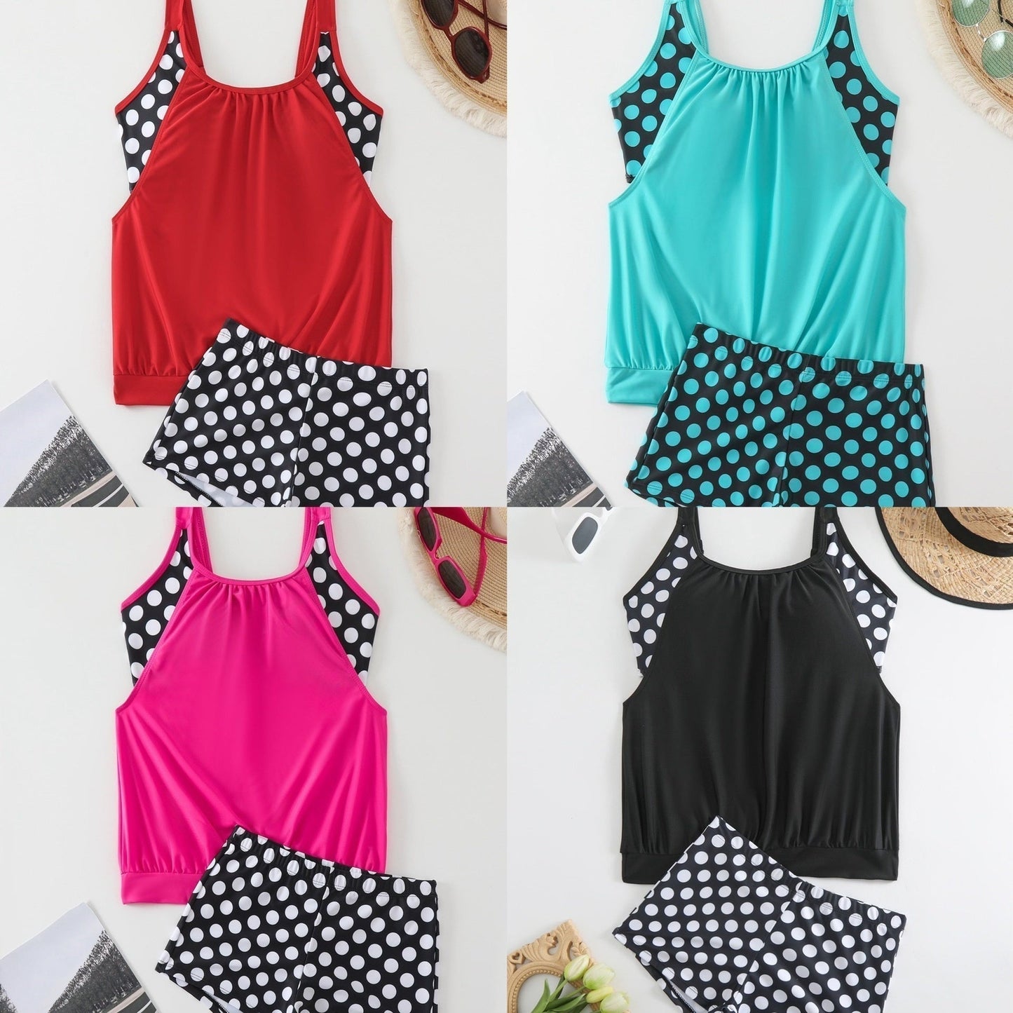 👙Dwuczęściowy damski kostium kąpielowy w groszki✨