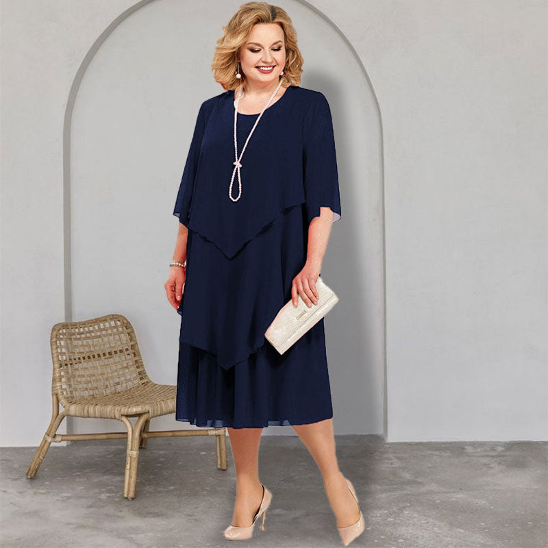 💖Sukienka midi w dużym rozmiarze