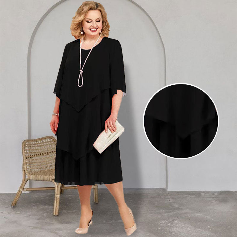 💖Sukienka midi w dużym rozmiarze