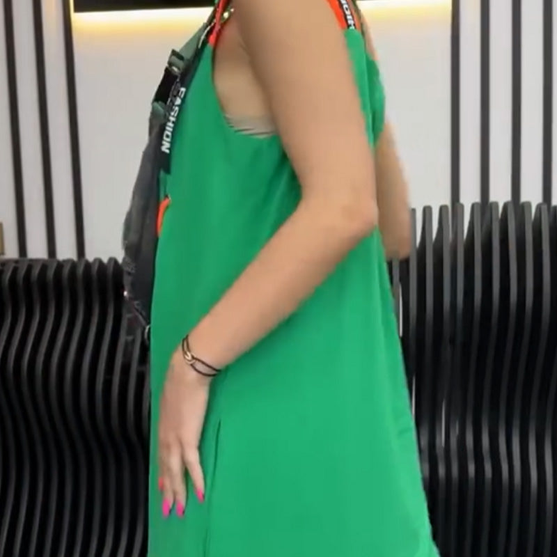 Damska sukienka bez rękawów z nadrukiem na co dzień