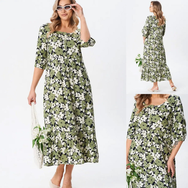 🔥Casualowe sukienki damskie z półrękawkiem w kwiaty