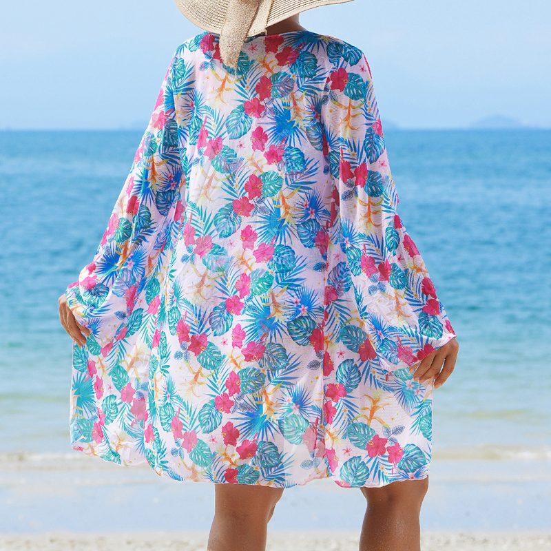 👙Wielokolorowy 3-częściowy strój kąpielowy z nadrukiem