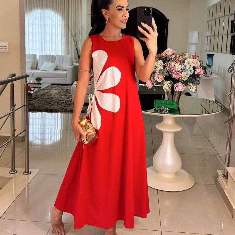 👗 Sukienka bez rękawów dla kobiet z nadrukiem kwiatowym 🌸