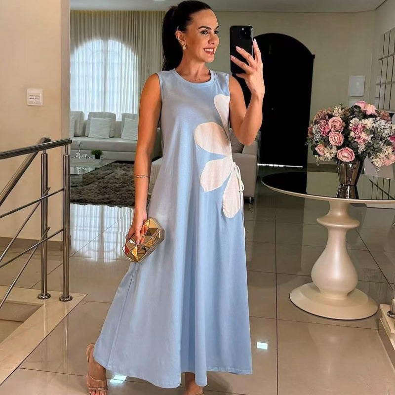 👗 Sukienka bez rękawów dla kobiet z nadrukiem kwiatowym 🌸