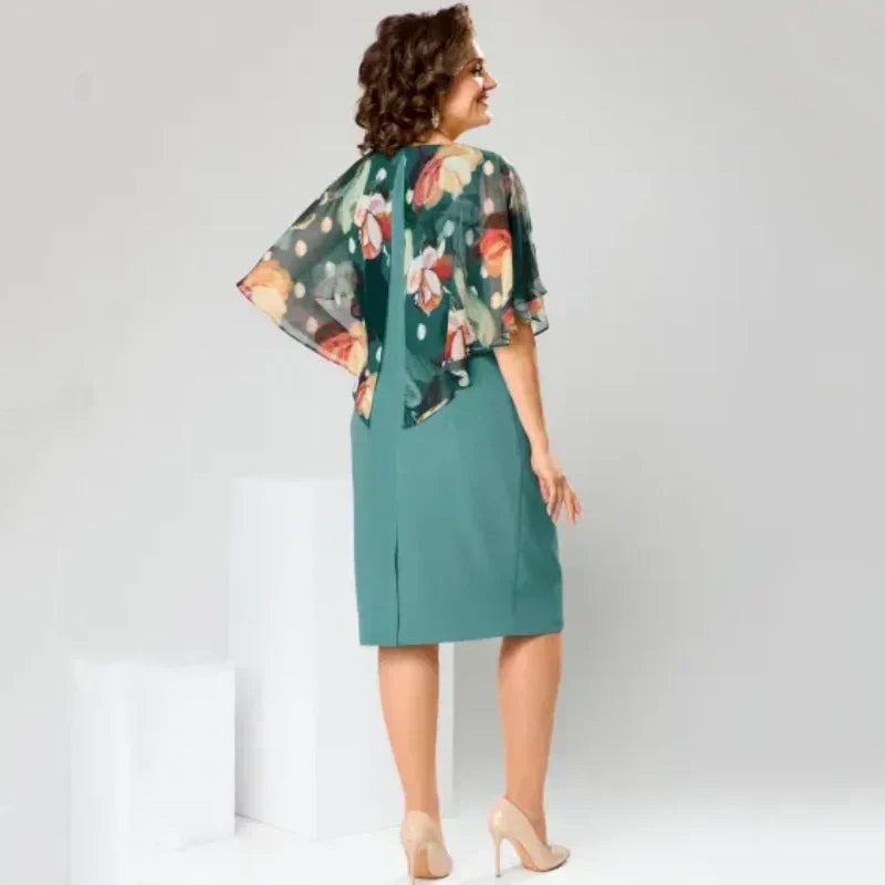 🌸 Eleganckie sukienki damskie z okrągłym dekoltem w kwiaty