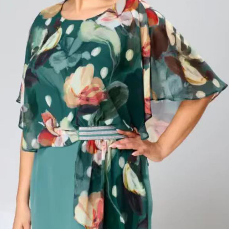 🌸 Eleganckie sukienki damskie z okrągłym dekoltem w kwiaty